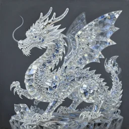 A hyperdetailed painting of a dragon made of crystals by Bob Eggletone