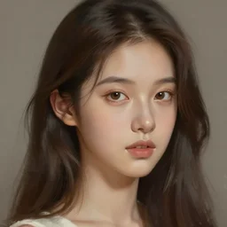 beautiful young woman portrait, digital painting, 1 9 9 0, highly detailed
