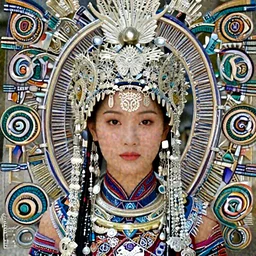 A female ancient asian tribal princess, (EOS 5DS R, ISO100, f/8, 1/125, 84mm, postprocessed, crisp face, facial features)