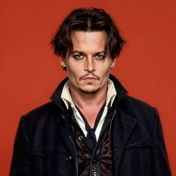 portrait of johnny depp as edward scissorhands, highly detailed, centered, solid color background, digital painting
