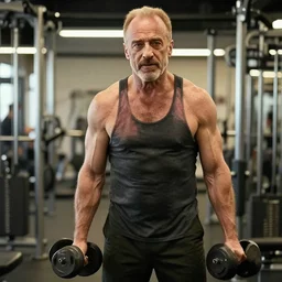 saul goodman going to the gym with a muscular physique