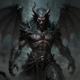 a beautiful digital artwork depicting a powerful demon, eerie, mystical, intense, concept art, matte painting, 4 k, detailed, art by alex heywood