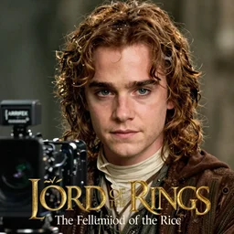 medium shot of emma watson as frodo baggins in the lord of the rings : the fellowship of the ring ( 2 0 0 1 film ), detailed face, movie still frame, promotional image, arriflex 4 3 5 camera footage