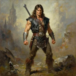 full - shot conan the barbarian painting by earl norem “ no crop ”