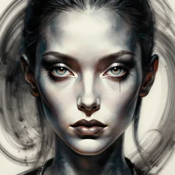 close up sci - fi swirly concert poster art simon stalenhag bird eyes, metal skin, elegant, highly detailed, centered, digital painting, concept art, smooth, sharp focus, illustration, artgerm, tomasz alen kopera, peter mohrbacher, donato giancola, joseph christian leyendecker, wlop, frank frazetta