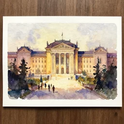 small centered on watercolor paper, paint brush strokes, abstract watercolor painting of ancient city palace, cinematic light, national romanticism by hans dahl, by jesper ejsing, by anders zorn, by greg rutkowski, by greg manchess, by tyler edlin