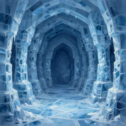 hand painted ice dungeon texture with perfect details, symmetry, digital art