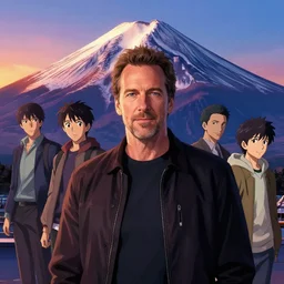 portrait of steve buscemi, mount fuji background, rich vivid colors, ambient lighting, dynamic lighting, 4 k, hq, official media, anime key visual, makoto shinkai, ilya kuvshinov, lois van baarle, rossdraws, detailed, trending on artstation