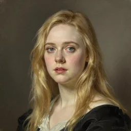 A masterpiece head and shoulders portrait of Elle Fanning by William Adolphe Bouguereau and Makoto Shinkai