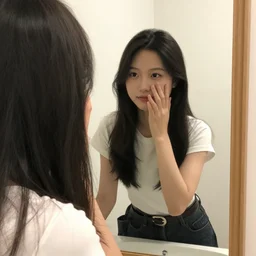 [ [ [ [ [ first person pov ] ] ] ] ] of me looking in the mirror