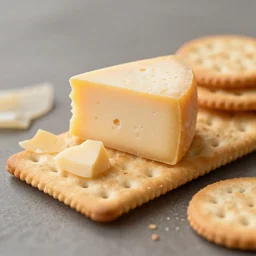 A microscopic cheese platter with crackers