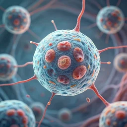 a 3 d render of the interior of a human cell, biology, octane, 8 k, highly detailed