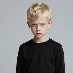 portrait of 1 5 - year - old boy, a tall, slender boy with a pale, pointed face, sleek blond hair, and ice grey eyes, wearing black clothes, haughty facial expression, hyper detailed, digital art, trending in artstation, cinematic lighting, studio quality, smooth render, octane rendered, concept art, sharp focus, art by artgerm and greg rutkowski and wlop