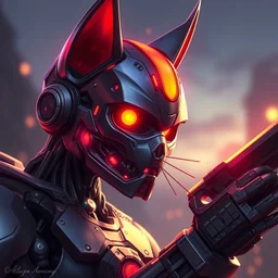 cyborg cat robot ninja mask terminator t 1 0 0 0 fanart artstation global illumination rtx hdr fanart arstation 3 d alejandro alvarez by jesper ejsing alena aenami artworks in 4 k beeple, by thomas kinkade hearstone league of legends dofus overwatch
