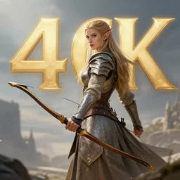 Epic elven warrior with long bow, 4k, artstation, cgsociety, award-winning, masterpiece, stunning, beautiful, glorious, powerful, fantasy art