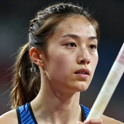 closeup photo young woman european athletics pole vault