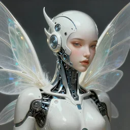 masterpiece!!!! portrait of a futuristic android, science fiction, smooth technology, smooth body, fairy wings, intricate, headshot, highly detailed, digital painting, trending on artstation, concept art, sharp focus, cinematic lighting, illustration, art by masamune shirow and greg rutkowski, cgsociety