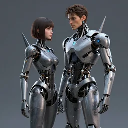 star crossed lovers, film noir, by alex gray, android jones, karol bak, ayami kojima, artgerm, concept art, sharp angles, robot, 3 d, octane render, 8 k, unreal engine