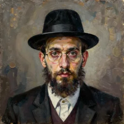 oil painting by christian rex van minnen portrait of jewish new yorker, geek, extremely bizarre disturbing, intense chiaroscuro lighting perfect composition masterpiece intense emotion