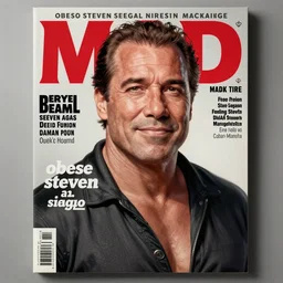 obese steven seagal on mad magazine cover, caricature