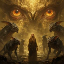 epic professional digital art of hungry eyes, ambient golden light, painted, mysterious, cinematic seaside terrifying animals scene, person, eerie, mythic, detailed, intricate, grand, leesha hannigan, wayne haag, reyna rochin, ignacio fernandez rios, mark ryden, van herpen, artstation, cgsociety, stunning, gorgeous, wow wow detail