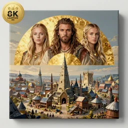viking city landscape photprealism ultradetailed digital art, irina french, heraldo ortega, mandy jurgens, golden ratio, art canvas, award winning, masterpiece trending on artstation 8 k 1 5 0 mpx