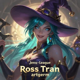 Jinx League of Legends beautiful digital illustration portrait of a Witch who design by Ross Tran, artgerm detailed, soft lighting