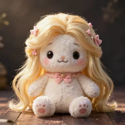 cute fumo plush of a girl who came from a world of dreams and magic