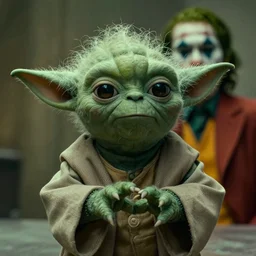 film still of Yoda as joker in the new Joker movie