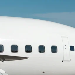 a passenger airplane without any doors or windows