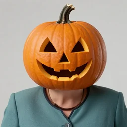 angela merkel is the award winning pumpkin head of halloween.