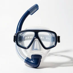 scandinavian snorkel and mask, professional product shot, isolated on a pure white background, centered, entire object in frame, sharp focus, soft studio lighting
