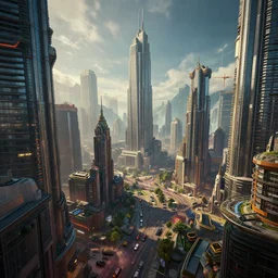 in a atompunk populated city, highly detailed, 4k, HDR, award-winning, octane render, trending on artstation, volumetric lighting