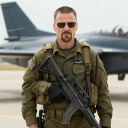 still of Walter White as a soldier in the movie Top Gun: Maverick (2022)