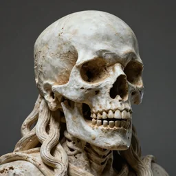 scar dried pale skin skull of odin sculpture, highly texturized, matte color, antialiased, sharpen filter, denoised, photorealistic, crippy