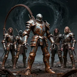 movie still of whip machine fantasy made of rusted plate armor, black hole landscape, by liam sharp, jack kirby, wayne d barlowe, alex ross, simon bisley & boris vallejo, enric torres, hyper realism, cinematical, narrative light, muted colors, epic, hyper detailed, awe inspiring, award winning horror, narrative lighting, hyper realism, cinematical
