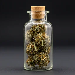 a bottle full of marijuana