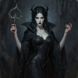 demon sorceress by gerald brom, dark fantasy, oil painting, intricate detail, elegant, sharp focus
