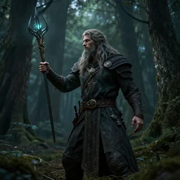 a male druid casting a dark spell in a dark forest photographed by simon hjortek, unreal engine, portrait, f / 2. 8, 1 6 k, perfectionism, halfrear lighting, insanely detailed and intricate, hypermaximalist, hyper realistic, super detailed