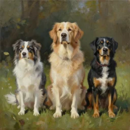 This painting shows what dogs are dreaming of