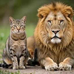 tabby, cat mixed with a lion