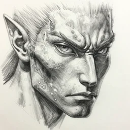 drawing anatomical drawing eyes, detailed snout, neck the barbarian 1 billion years cinematic, realistic, intricate head, was flying kim tschang