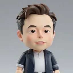 accurate detail elon musk!!! nendoroid!!! figurine!!!, studio lighting, grey background, no shadow, trending on artstation, 8 k, highly detailed, focus on faces!!!