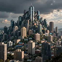 slum mountain futuristic urban