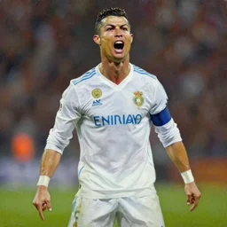 oil painting of cristiano ronaldo screaming by leonid afremov