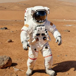 pencil drawing of an astronaut landing on mars