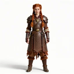 braided-hair gingerbread warrior, photorealistic portrait photography, full body, standing, isolated on a pure white background, centered, whole figure in frame, sharp focus, studio lighting