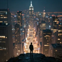 view from a small person in a giant city, 8 k uhd, ray tracing, unreal engine, octane render, cinematic lighting, dramatic lighting, bokeh