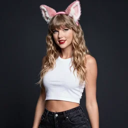 studio portrait of taylor swift as kda ahri. dslr, raw file, 4 k