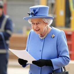 Queen Elizabeth working hard on a building site